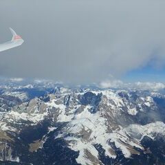 Flugwegposition um 13:34:19: Aufgenommen in der Nähe von 38035 Moena, Autonome Provinz Trient, Italien in 3918 Meter